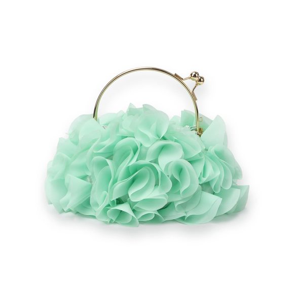 Floral Clutch Purses Satin Flower Evening Bag Party Prom Handbags :| - Picture 1 of 6